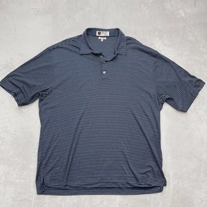 Iliac Golf Polo Shirt Mens 2XL XXL Blue Striped Performance Outdoors